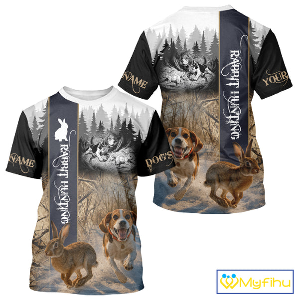 Beagle Rabbit Hunting 3D Camouflage Shirt – All Over Printed Design, Ideal Gift for Hunters NHT242