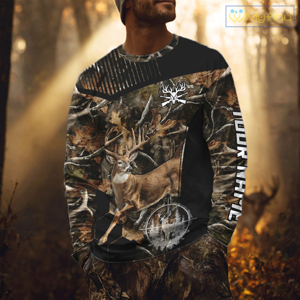Forest Camo Deer Hunting Shirt, Deer Hunting With Full All Over 3D For Deer Hunters NHT247