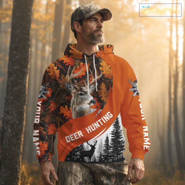 Personalized Deer Hunting Orange Camo Shirts, Season Deer Hunting, Deer Hunting Gift NHT310