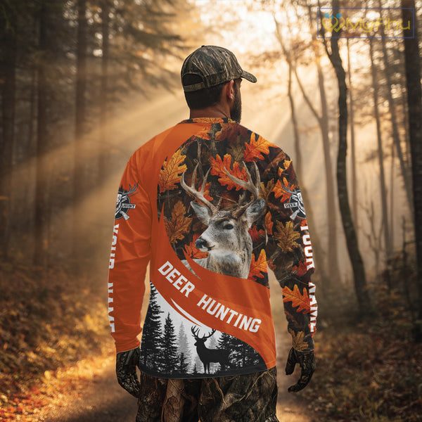 Personalized Deer Hunting Orange Camo Shirts, Season Deer Hunting, Deer Hunting Gift NHT310