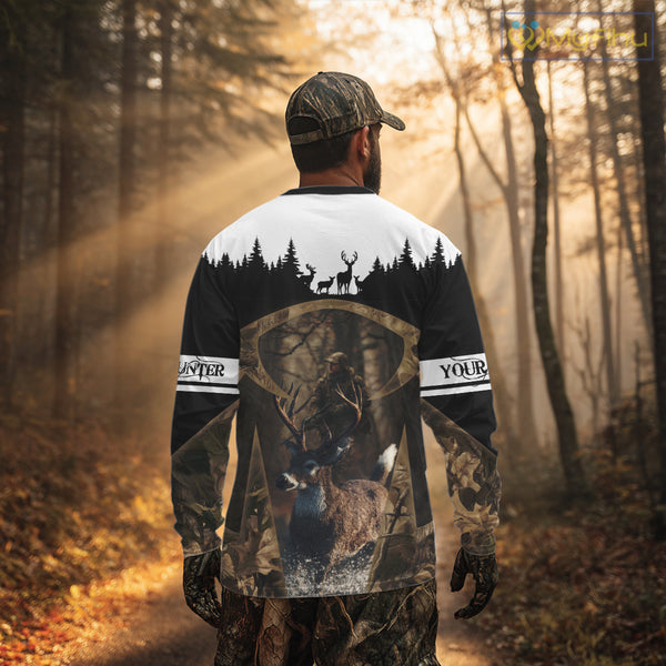 Whitetail Deer Hunting Season Shirt 3D Forest Scene Camo Best Hunting Gift For Hunters NHT48