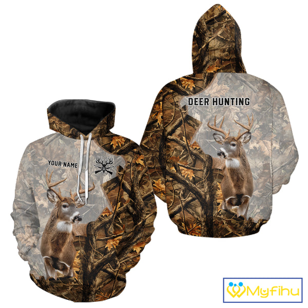 Beautiful Deer Hunting 3D Shirt All-Over Print with Deer Buck, Camouflage For Deer Hunters NHT248