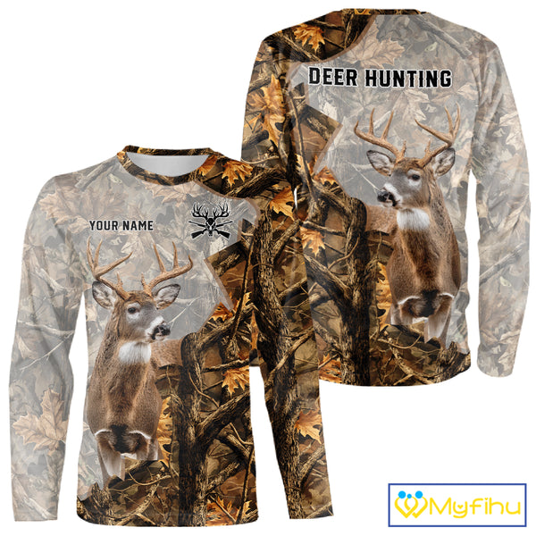 Beautiful Deer Hunting 3D Shirt All-Over Print with Deer Buck, Camouflage For Deer Hunters NHT248