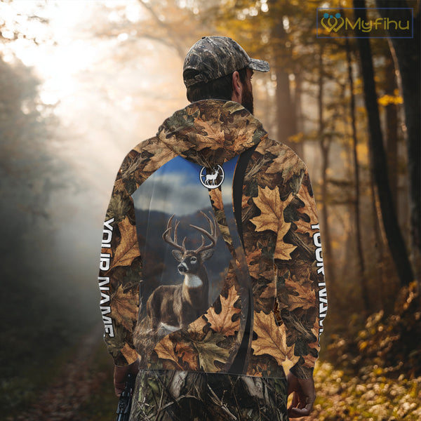 Personalized Deer Hunting Shirt 3D All Over Print with Fall Season Camo Hunting Clothes NHT253