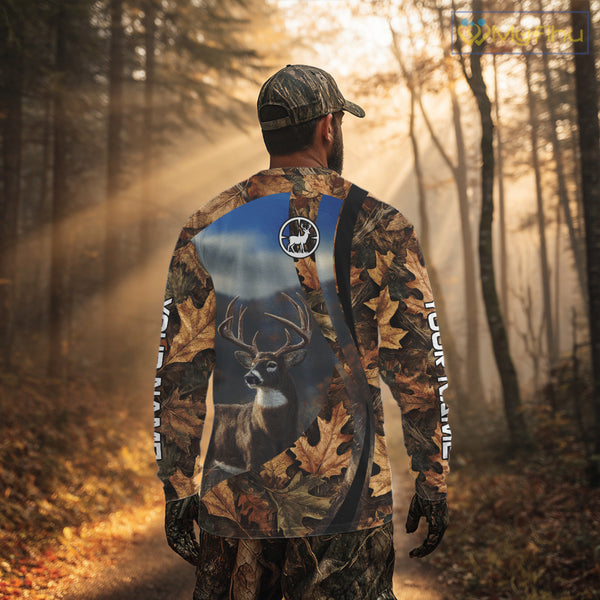 Personalized Deer Hunting Shirt 3D All Over Print with Fall Season Camo Hunting Clothes NHT253