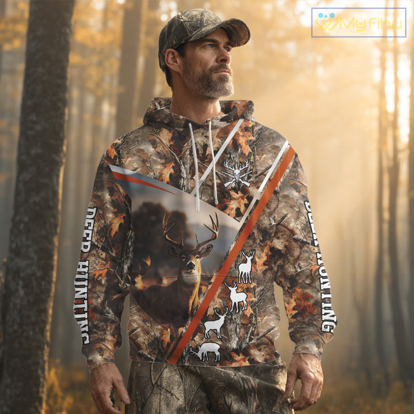 Custom Camo 3D Animal Deer Hunting Shirt Best Hunting Clothes For Season, Hunting Gift NHT255