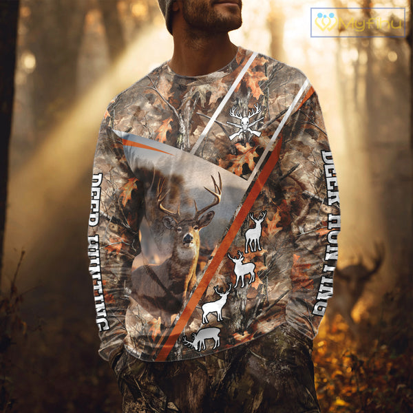 Custom Camo 3D Animal Deer Hunting Shirt Best Hunting Clothes For Season, Hunting Gift NHT255