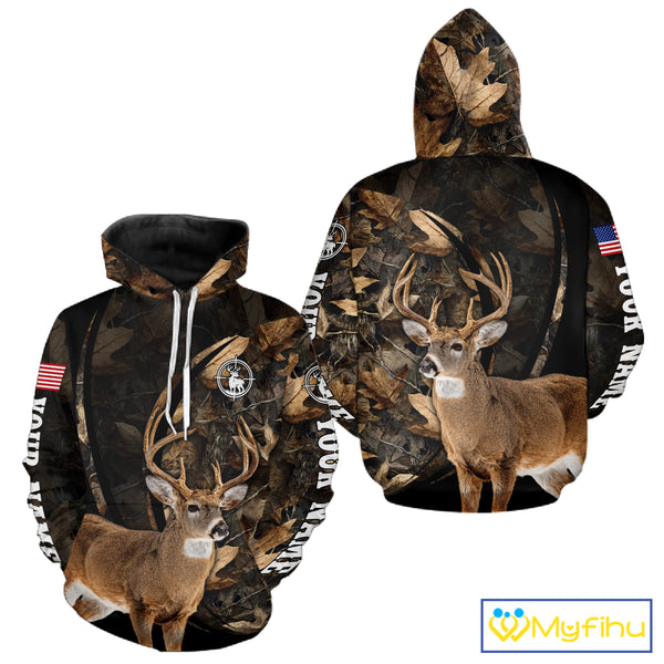 Deer Hunting Shirt Brown Camo 3D All Over Print, Hunting Clothes for Deer Season NHT260