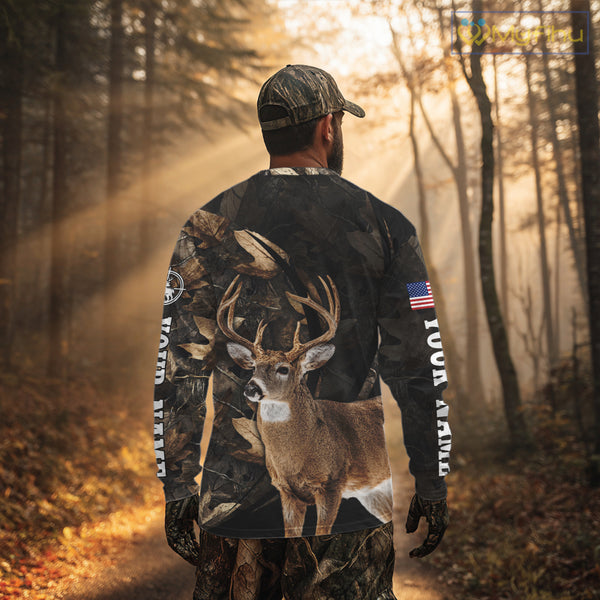 Deer Hunting Shirt Brown Camo 3D All Over Print, Hunting Clothes for Deer Season NHT260
