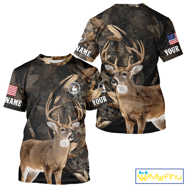 Deer Hunting Shirt Brown Camo 3D All Over Print, Hunting Clothes for Deer Season NHT260
