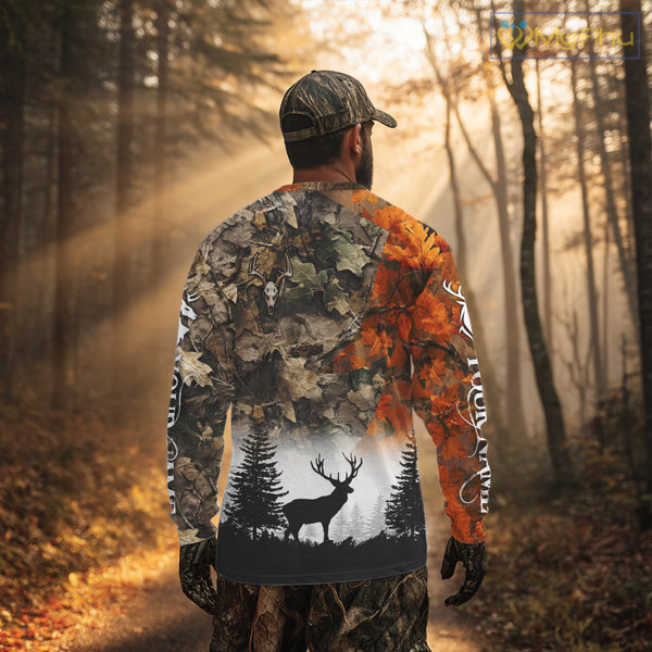 Deer Hunting Orange Camo Forest Custom Name 3D All Over Print Shirts Personalized NHT320