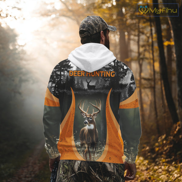 Custom Whitetail Deer Hunting Custom Name Camo Shirt, Deer Hunting Apparel, Hunting Gift NHT265