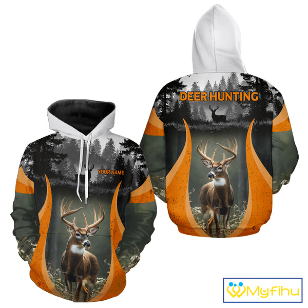 Custom Whitetail Deer Hunting Custom Name Camo Shirt, Deer Hunting Apparel, Hunting Gift NHT265