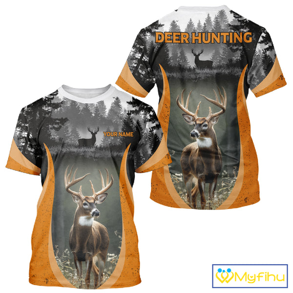 Custom Whitetail Deer Hunting Custom Name Camo Shirt, Deer Hunting Apparel, Hunting Gift NHT265