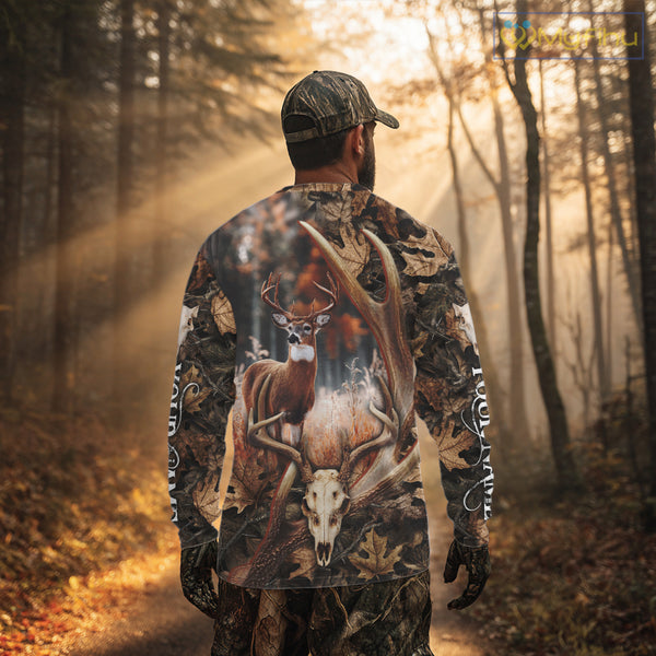 Deer Skull Reaper Hunting Camouflage Hunting Clothes Customize 3D All Over Printed Shirts NHT185