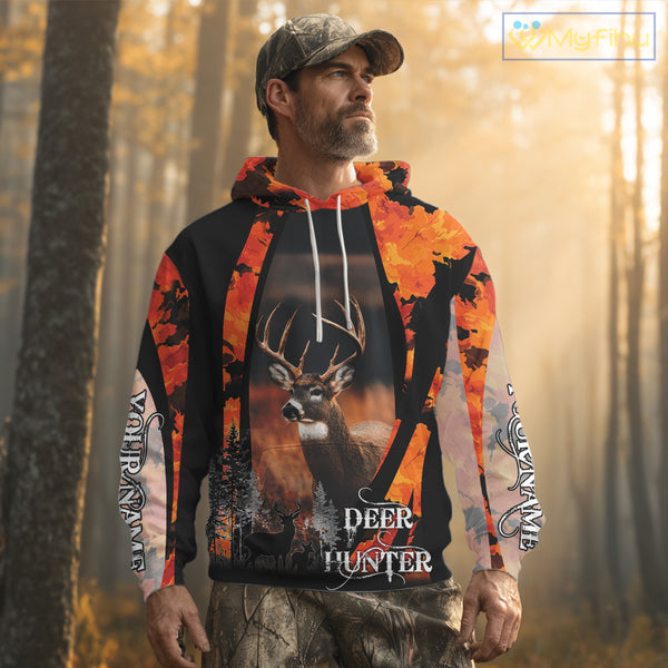 Beautiful Deer Hunting Shirt Orange Camo Custom Name Hunting Clothes For Deer Hunters NHT79
