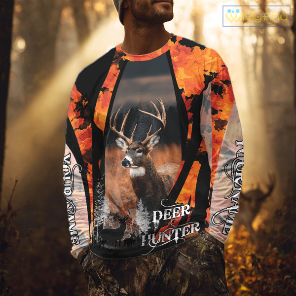 Beautiful Deer Hunting Shirt Orange Camo Custom Name Hunting Clothes For Deer Hunters NHT79