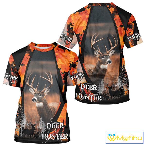 Beautiful Deer Hunting Shirt Orange Camo Custom Name Hunting Clothes For Deer Hunters NHT79