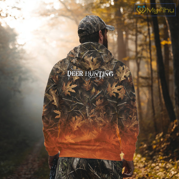Fall Season Deer Hunting Shirt Custom Name Camo Clothes For Men Best Deer Hunting NHT81