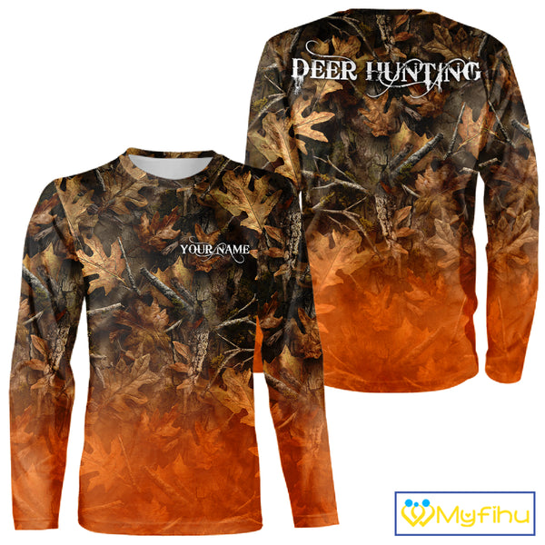 Fall Season Deer Hunting Shirt Custom Name Camo Clothes For Men Best Deer Hunting NHT81