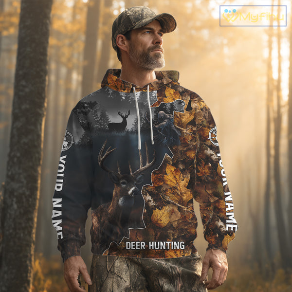 Personalized Grim Reaper Deer Hunting 3D Camo Shirt , Deer Hunting Shirt NHT278