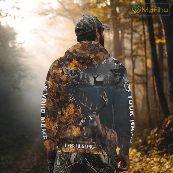 Personalized Grim Reaper Deer Hunting 3D Camo Shirt , Deer Hunting Shirt NHT278