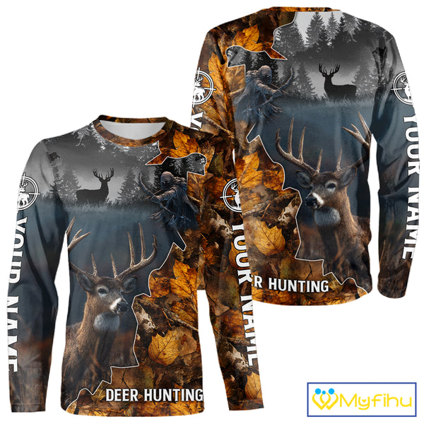Personalized Grim Reaper Deer Hunting 3D Camo Shirt , Deer Hunting Shirt NHT278