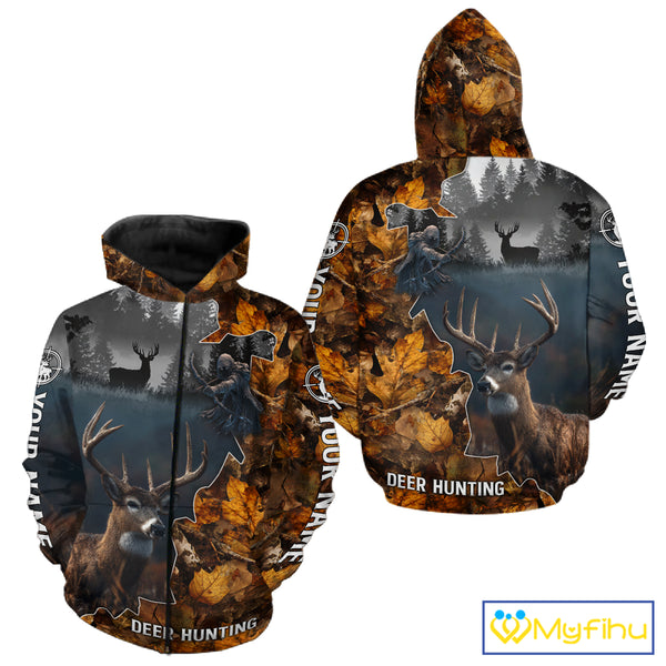 Personalized Grim Reaper Deer Hunting 3D Camo Shirt , Deer Hunting Shirt NHT278
