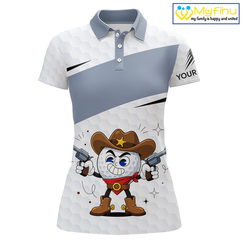 Funny Womens Golf Polo Shirts Custom Cowboy Golf Ball Golf Outfits, Best Golf Gifts NHT860