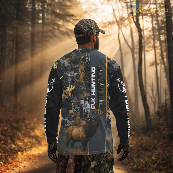 Best Elk Hunting Camouflage Shirts for Elk Hunters, Personalized Hunting Shirts, Hunting Gifts NHT100