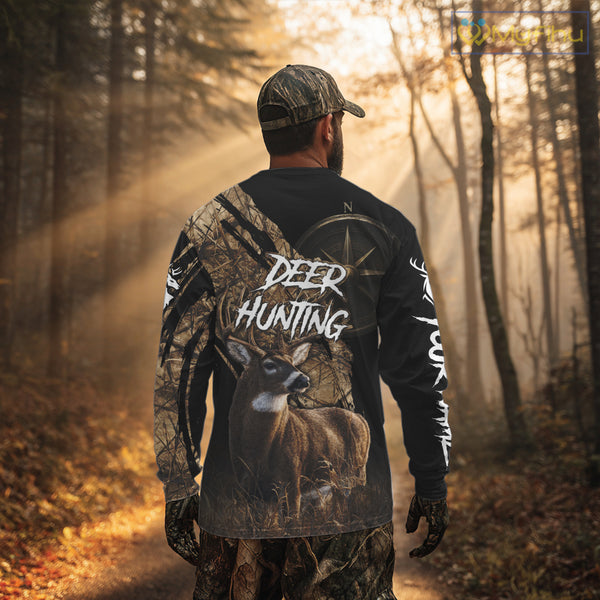 Custom Deer Hunting Shirt with Compass Design, Best for Hunting Season NHT287