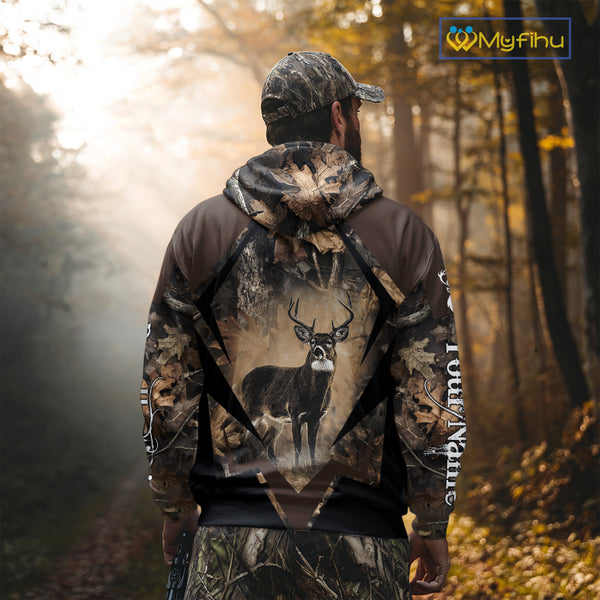 Whitetail Deer Hunting 3D All Over Printed Hoodie, Long Sleeve Hunting Shirt For Men NHT339