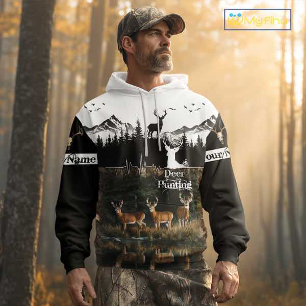 Personalized Deer Hunting Clothing, Hunting Hoodie for Men NHT367