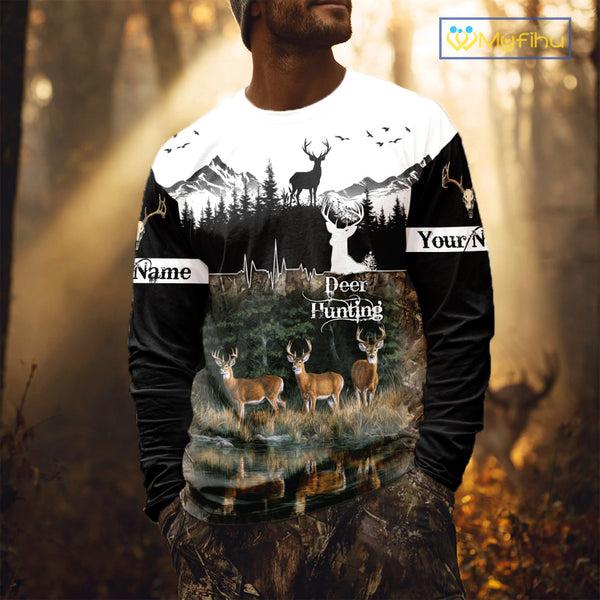 Personalized Deer Hunting Clothing, Hunting Hoodie for Men NHT367