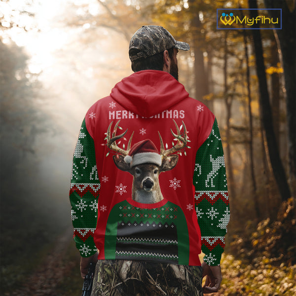 Merry Huntmas Deer Hunting Christmas Gifts, Personalized Huntmas Deer Hunting Shirt NHT307