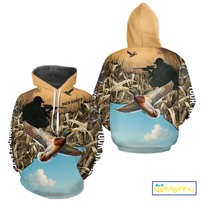 Duck Hunting Camo Shirt For Duck Hunters, Best Hoodie Hunting Gifts NHT373