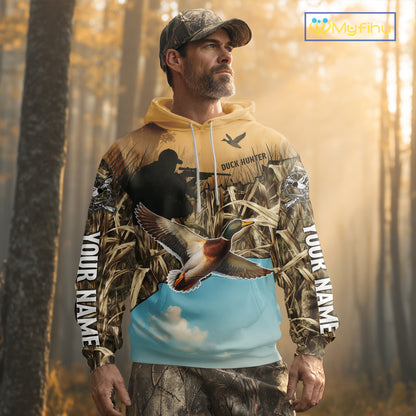 Duck Hunting Camo Shirt For Duck Hunters, Best Hoodie Hunting Gifts NHT373
