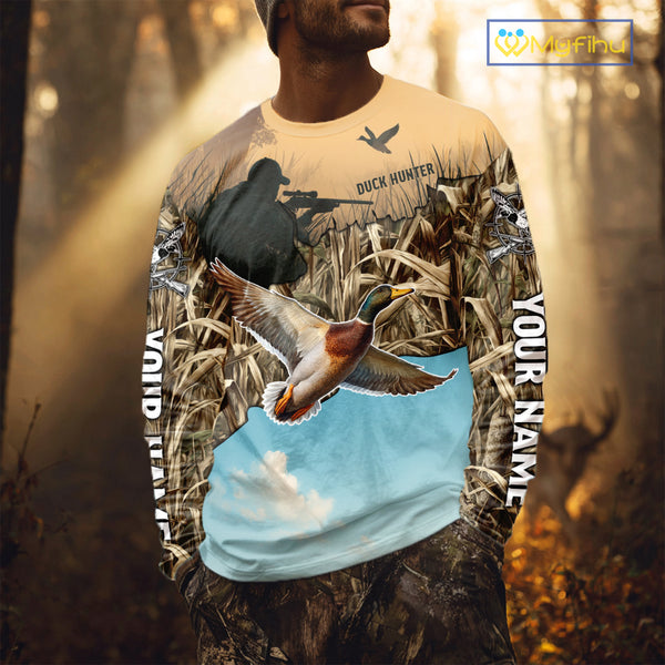 Duck Hunting Camo Shirt For Duck Hunters, Best Hoodie Hunting Gifts NHT373