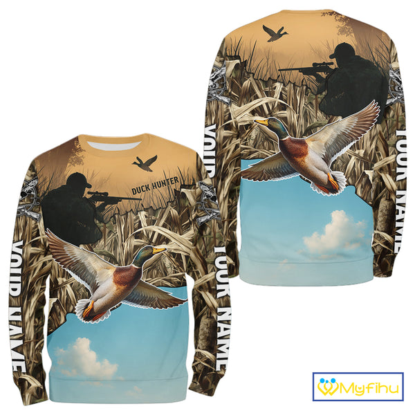 Duck Hunting Camo Shirt For Duck Hunters, Best Hoodie Hunting Gifts NHT373
