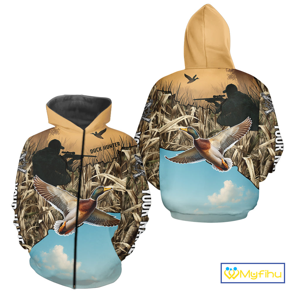 Duck Hunting Camo Shirt For Duck Hunters, Best Hoodie Hunting Gifts NHT373