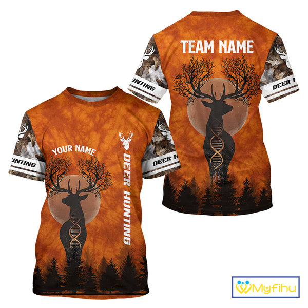 Deer Hunting Season Shirt DNA Tree Design Camo Big Game Hunting Gift, Hunting Clothes For Men NHT45