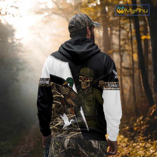 Duck Hunting Shirt Personalized Grim Reaper Camo Hunting Clothes For Men, Duck Hunting Gift NHT150