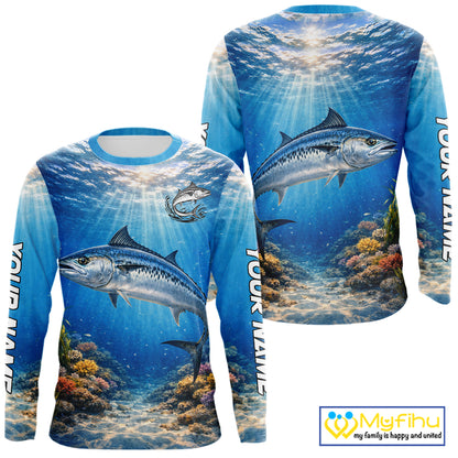 Personalized Offshore Fishing Jerseys, King Mackerel Fishing Shirts Long Sleeve For Men NHT823