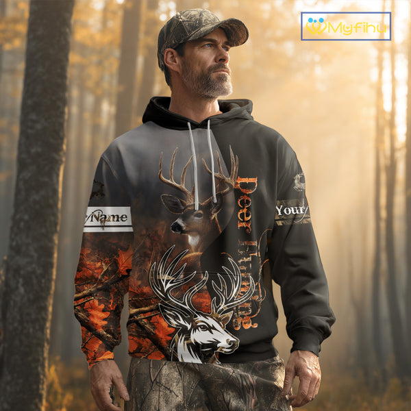 Men’s Hunting Deer Camo 3D All-Over Printed Hoodie Shirt – Hunting Hoodie for Men NHT330
