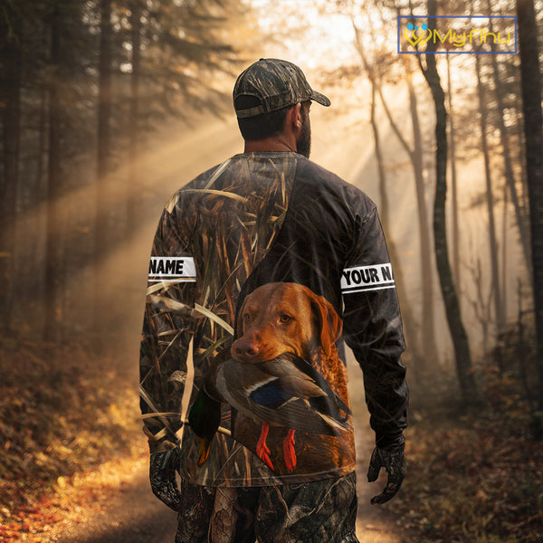 Chesapeake Bay Retriever Duck Hunting Dog Waterfowl Camo Full Printing Shirts, Hunting Gift NHT176