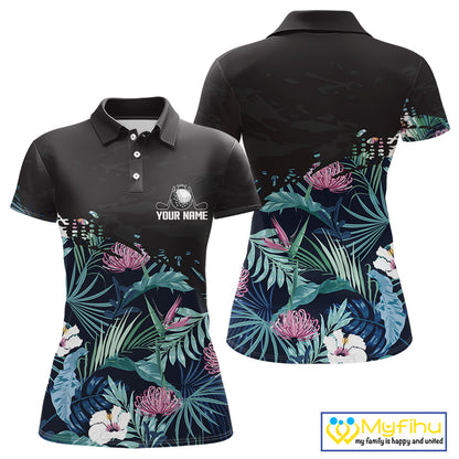Custom Name Tropical Print Polo Shirt – Stylish Animal Print Golf Polo For Womens NHT856