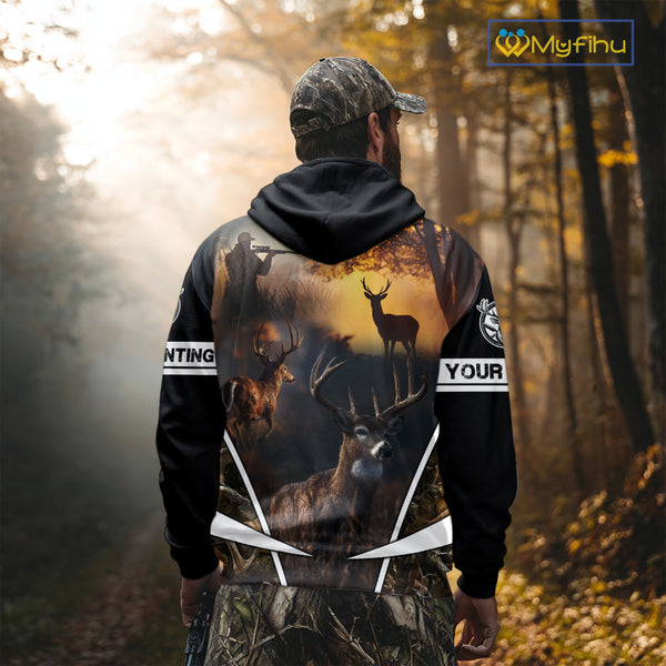 Personalized Deer Hunting Shirt, Custom Name 3D Deer Print, Perfect Gift for Hunters NHT279