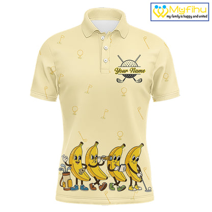 Funny Banana Mens Golf Polo Shirts Team, Mens Golf Jerseys For Golfer, Golf Gifts NHT908