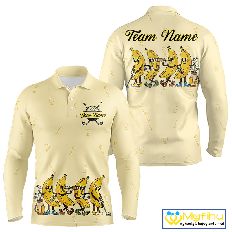 Funny Banana Mens Golf Polo Shirts Team, Mens Golf Jerseys For Golfer, Golf Gifts NHT908