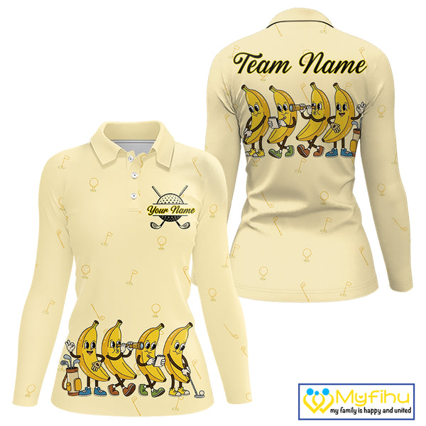 Funny Banana Womens Golf Polo Shirts Team, Womens Golf Jerseys For Golfer, Golf Gifts NHT908